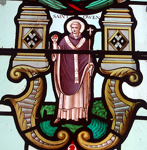 Saint Owen from the chancel south east window May 2012